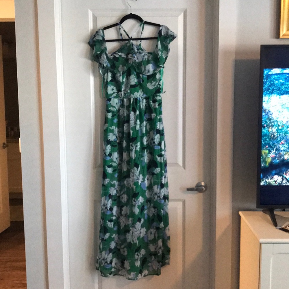 🧨Green and blue medium japna dress